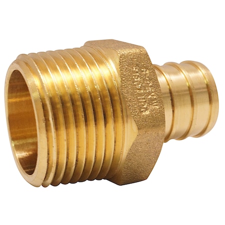 Apollo 3/4 in. Brass PEX Barb x 3/4 in. Male Pipe Thread Adapter APXMA3434